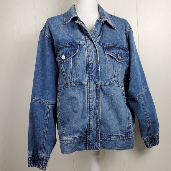 American Eagle jeans vintage style medium jean buttonup coat - Picture 2 of 14